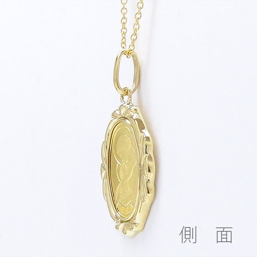 純金 インゴット 金貨 マリア 24金 コインネックレス ペンダント PAMP社 1g K24 k24 999.9ゴールド k18枠付 チェーン