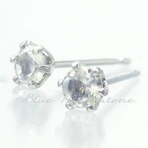 ピアス 一粒 片耳 ブルームーンストーン 3mm 6月誕生石 スタッド セカンド レディース ジュエリー ポイント消化 アクセサリー アクセ 人気