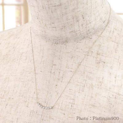 ネックレス ライン ダイヤモンド 0.3ct プラチナ900 スキン ペンダント チェーン レディース ジュエリー アクセサリー プレゼント ギフト