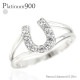 ピンキーリング プラチナ900 ダイヤモンドリング 馬蹄 ホースシュー 0.2ct アミュレット お守り 指輪 レディース ジュエリー アクセサリー
