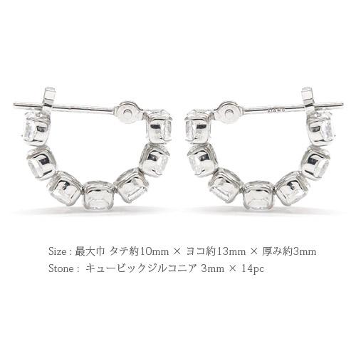 フープピアス エタニティピアス キュービックジルコニア k14ホワイトゴールド セカンドピアス レディース ジュエリー アクセサリー プレゼント