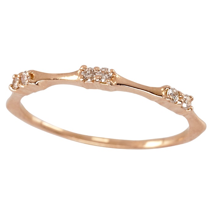 ピンキーリング バンブーリング 指輪 リング ダイヤモンド 0.05ct 10金 イエロー ピンク ホワイトゴールド ダイヤ レディース ジュエリー