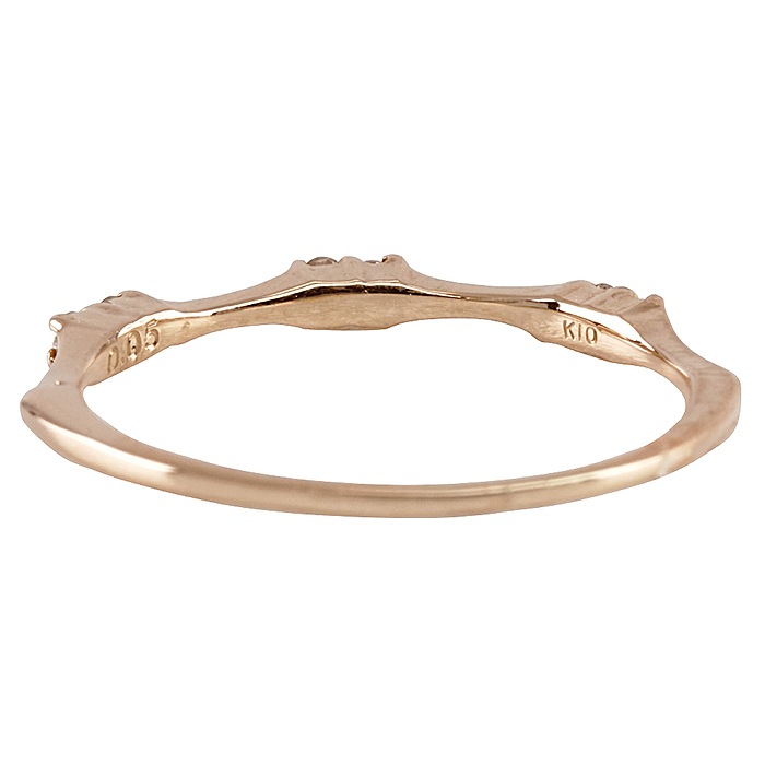 ピンキーリング バンブーリング 指輪 リング ダイヤモンド 0.05ct 10金 イエロー ピンク ホワイトゴールド ダイヤ レディース ジュエリー