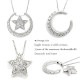 ネックレス ムーン＆スター ダイヤモンド 0.5ct 月 星 18金 イエロー ピンク ホワイトゴールド ペンダント チェーン レディース