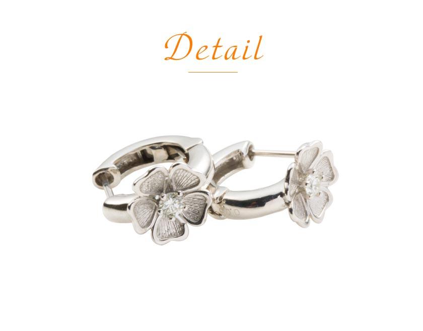 フープピアス 中折れピアス ダイヤモンドピアス ダイヤ 0.1ct 18金