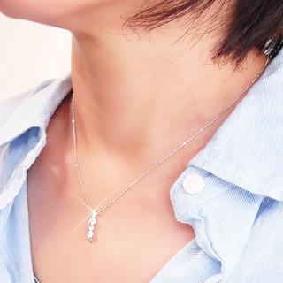 ネックレス トリロジー ダイヤモンド スリーストーン ダイヤ 0.3ct 18金 18k k18 イエロー ピンク ホワイトゴールド ペンダント