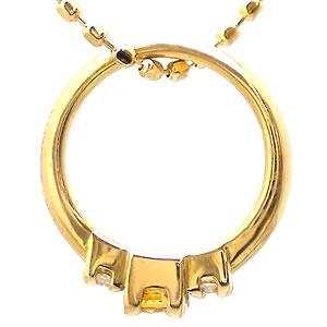 ベビーリング シトリントパーズ 11月誕生石 ダイヤモンド 0.02ct ペンダント トップ 18金 イエロー ピンク ホワイトゴールド k18
