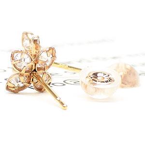 ピアス k18 フラワー キュービックジルコニア 18金 ピンクゴールド 花 はな スタッド レディース ジュエリー アクセサリー プレゼント