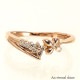 ピンキーリング クローバー フラワー 天然ダイヤモンド リング 0.06ct 小指 指輪 10金 イエロー ピンク ホワイトゴールド レディース