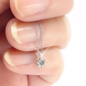 プラチナ 900 一粒 ダイヤモンド ネックレス 0.1ct ソリティア