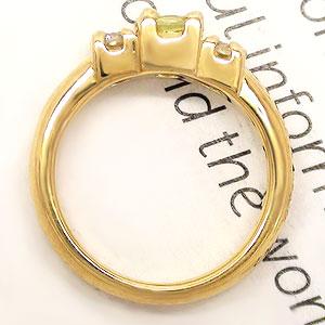 ベビーリング 18金 イエローゴールド ホワイトゴールド k18 18k ペリドット 8月誕生石 ダイヤモンド 0.02ct ペンダント トップ