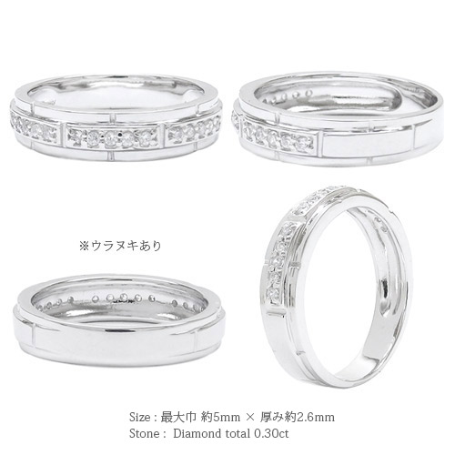 Pt900 刻印あり ダイヤモンド リング 指輪 天然ダイヤモンドH&C