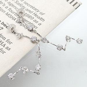 ピアス ロング キュービックジルコニア K14ホワイトゴールド レディース ジュエリー アクセサリー プレゼント ギフト 人気 おすすめ 送料無料