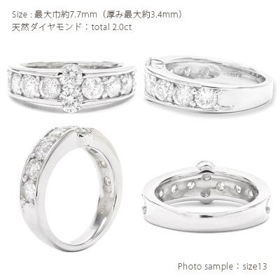エタニティリング 鑑別書付 ダイヤモンド 2ct 10石 リング テンダイヤモンド 18金 イエロー ピンク ホワイトゴールド 記念日 指輪