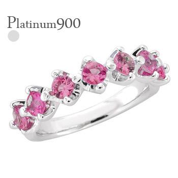 ハーフエタニティリング エタニティリング プラチナ900 ルビー 7月誕生石 3mm 7石 指輪 レディース ジュエリー アクセサリー プレゼント