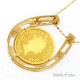 純金 金貨 コイン ネックレス ペンダント 馬蹄 ダイヤモンド 0.05ct 18金 k18 チェーン 50cm付 メンズ チェーン レディース