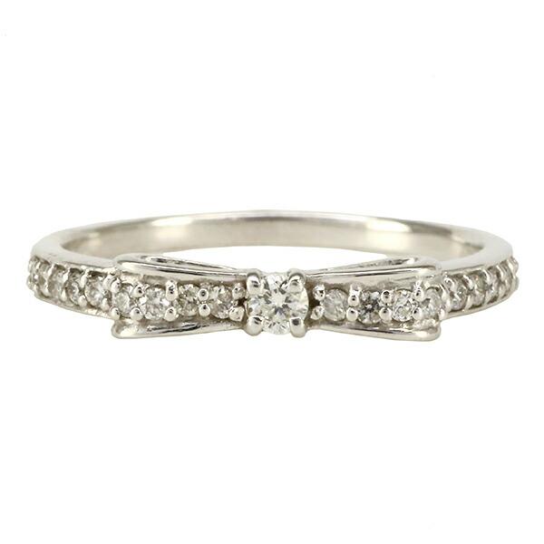 リング リボン ダイヤモンド 指輪 ダイヤ 0.2ct k18 18金 レディース ジュエリー アクセサリー プレゼント ギフト