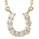 ネックレス レディース ジュエリー 馬蹄 ダイヤモンド 0.2ct 18金 イエロー ピンク ホワイトゴールド ペンダント ホースシュー