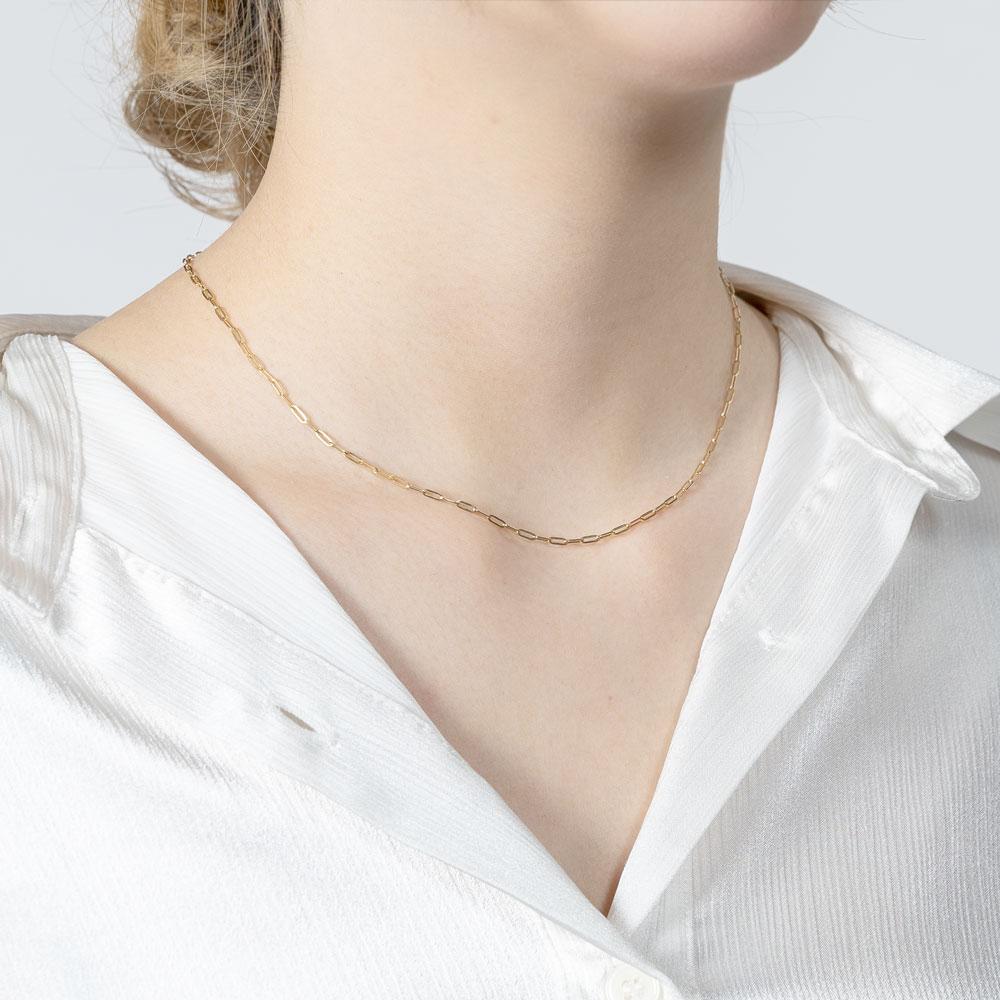 チェーン ペーパークリップ 中空1.6mm幅 40cm 18金 K18 K18YG レディース ジュエリー アクセサリー プレゼント ギフト 人気