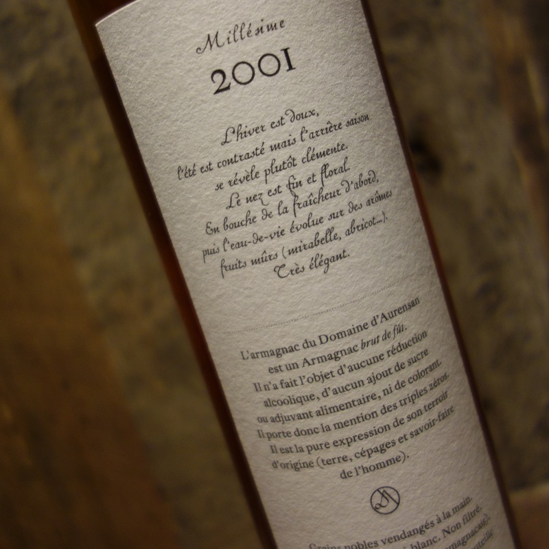 ＜ドメーヌ・ドレンサン＞アルマニャック　ミレジム 2001年<br>Armagnac Millesime 2001 / Domaine d'Aurensan