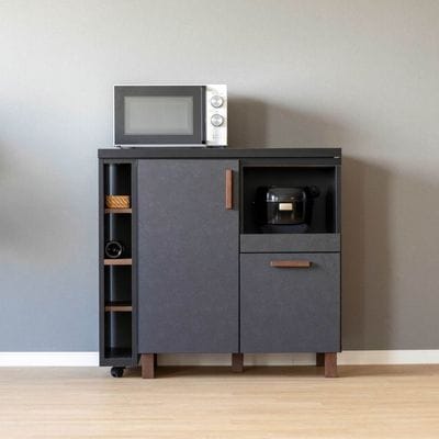 ［幅95-165］ オフ ｜ 伸長式 キッチンカウンター 収納 大容量 ゴミ箱スペース