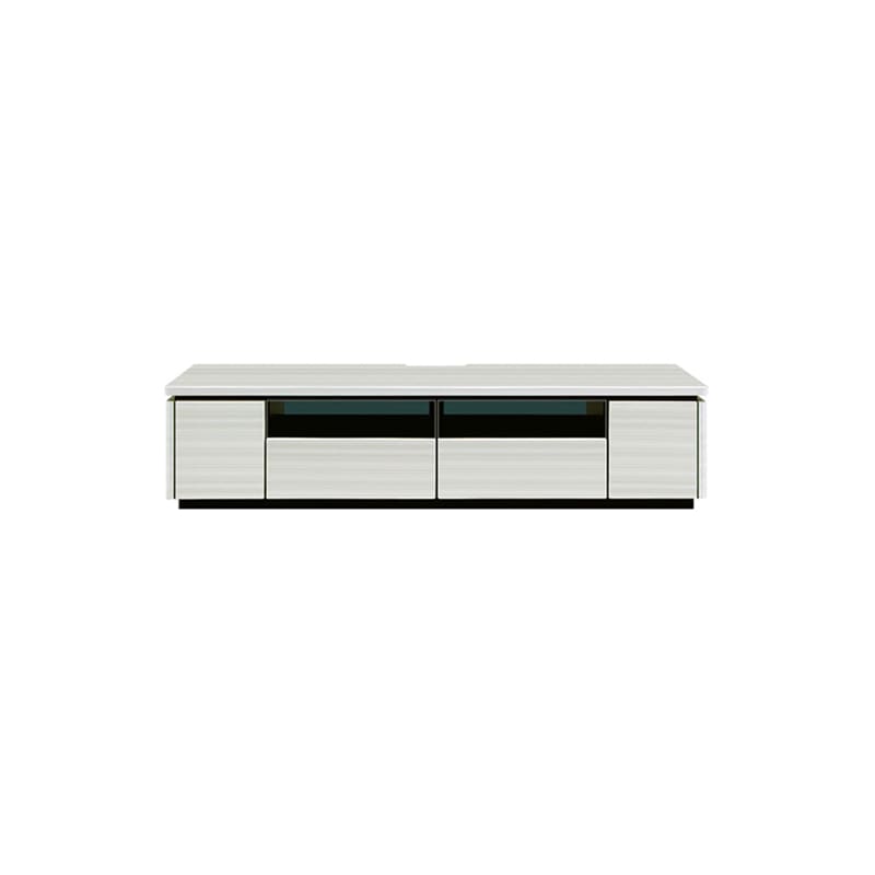 ［幅160］ テレビ台 テレビボード 鏡面 ローボード 光沢 ガラス ヘアライン柄 白木目