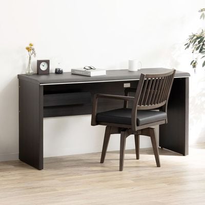 ［幅140］ LDD | デスク パソコンデスク ブラック 黒 セラミック調 コンセント 配線ラック 塩ビシート|テーブル