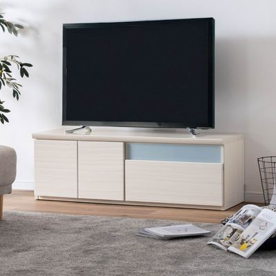 ［幅120］ デミオ ｜ ハイグロス テレビ台 ローボード 白木目|テレビ台