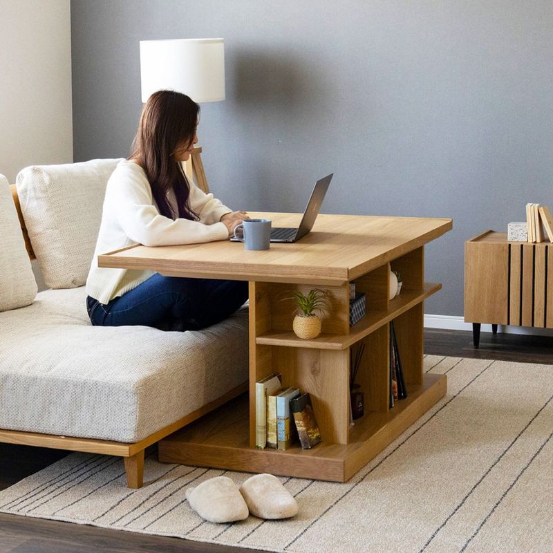 ［幅120］ グリッド ｜ リビングテーブル サイドテーブル ソファテーブル デスク 収納 ユニット式 ソファ