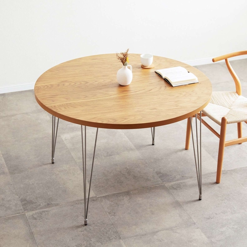 ［幅110］ LEGO ｜ ステンレス脚 丸テーブル ダイニングテーブル