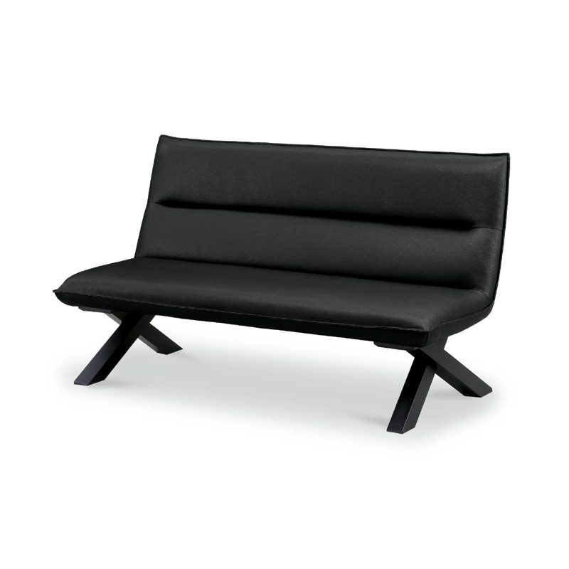 ［幅150/座面高42］ クレマ  |  ダイニングチェア ベンチ PVCレザー 背付き ソファ クロス脚