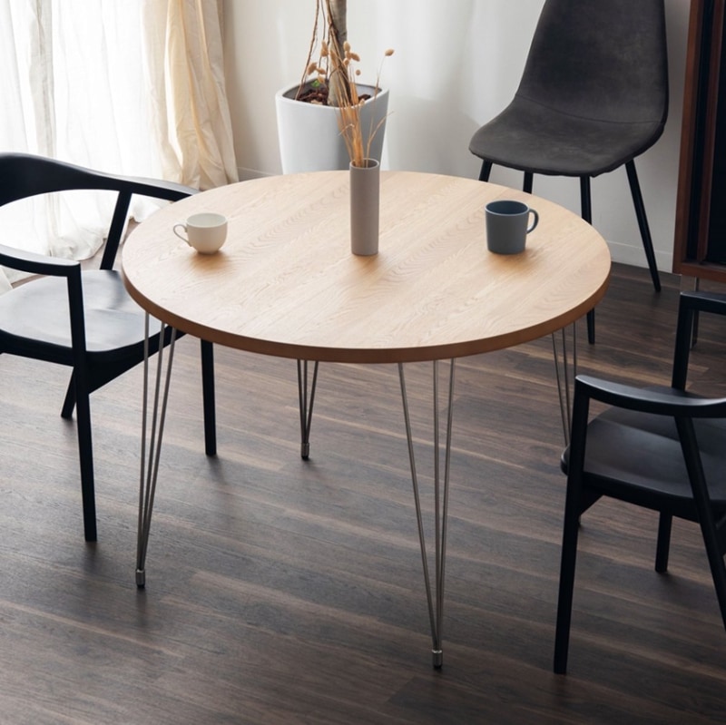 ［幅100］ LEGO ｜ ステンレス脚 丸テーブル ダイニングテーブル