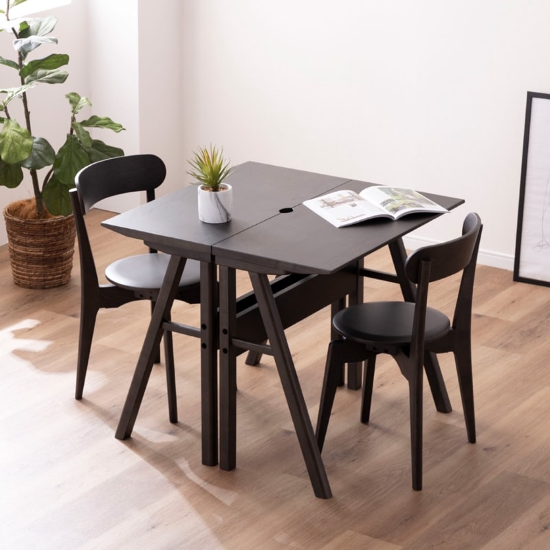 【4点セット】［幅80］ ダイニングテーブル デスク 回転チェア スタッキング