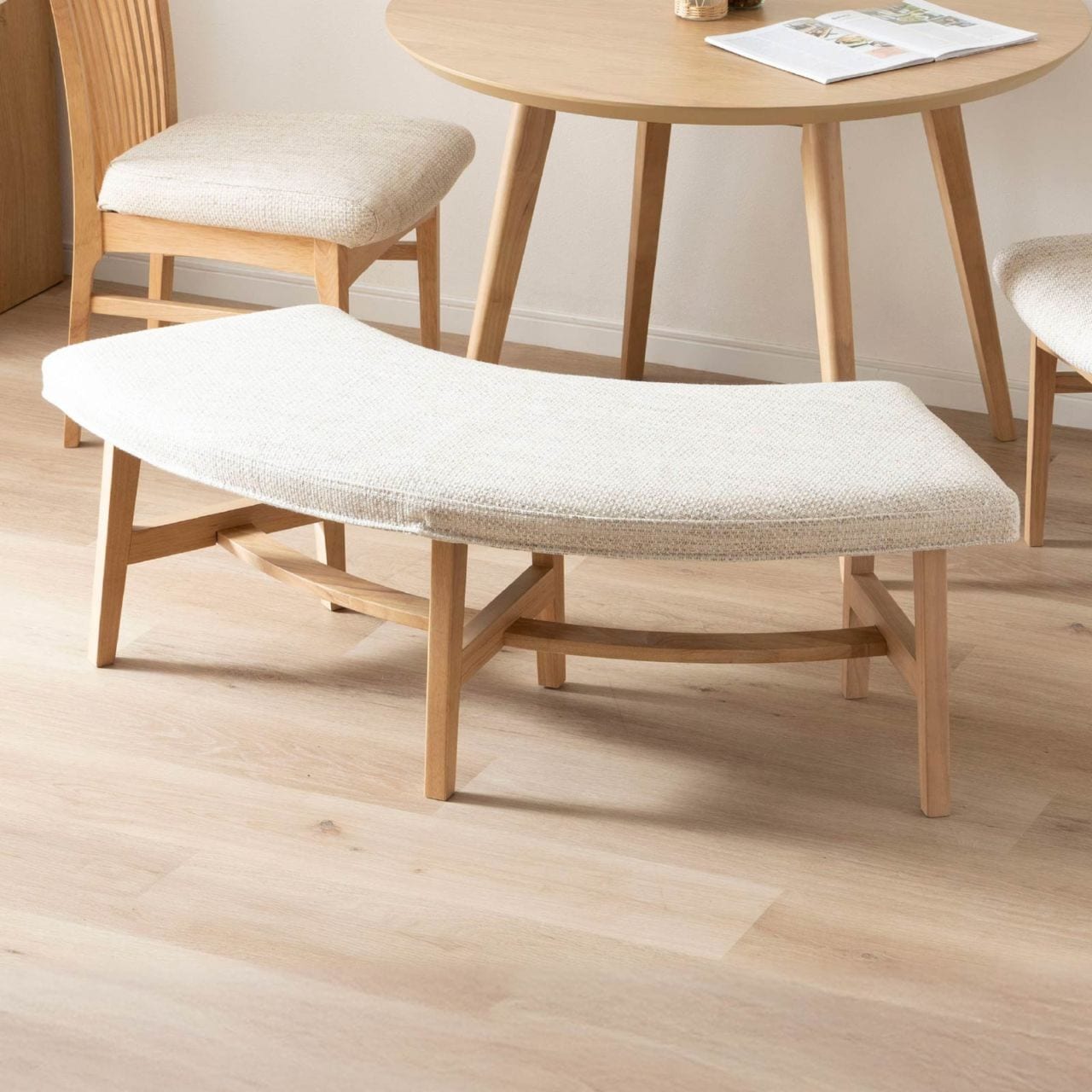 ［座面高42］ セントーサ ｜ 円弧 アーチ 円形 ラウンド ダイニングベンチ