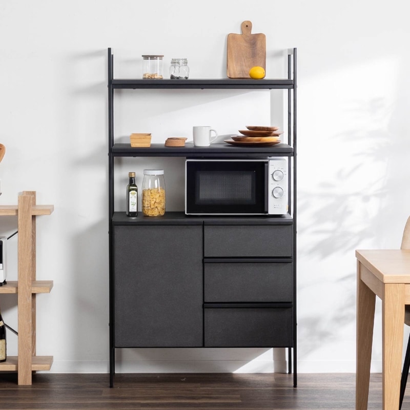 ［幅80］ マッターホルン BK ｜ ミドルシェルフ 収納 【在庫限り品・メーカー生産終了】