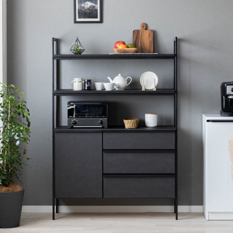 ［幅100］ マッターホルン BK ｜ ミドルシェルフ 収納 【在庫限り品・メーカー生産終了】