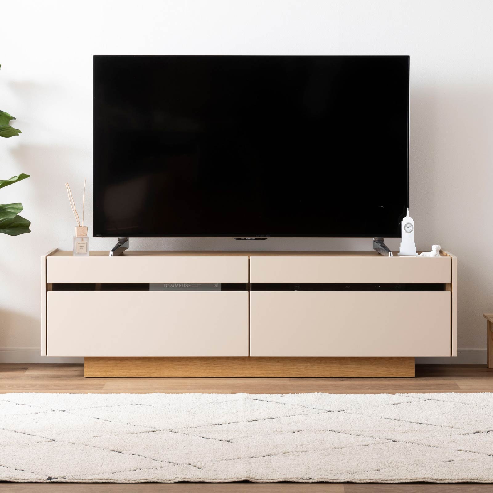 ［幅150］ ヌーボ ｜  塩ビシート テレビボード ニュアンスカラー 木目の商品画像