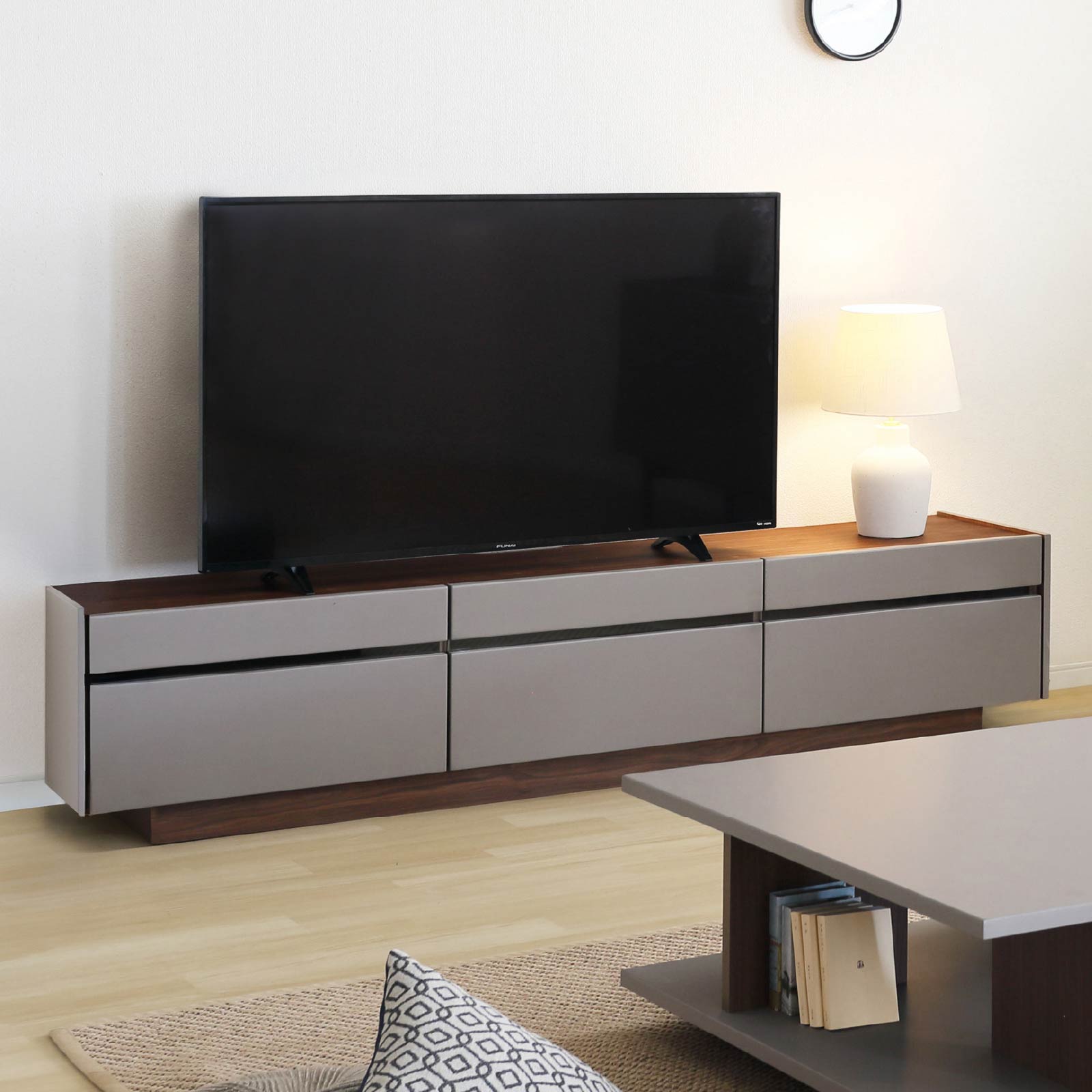 ［幅210］ ヌーボ ｜  塩ビシート テレビボード ニュアンスカラー 木目の商品画像