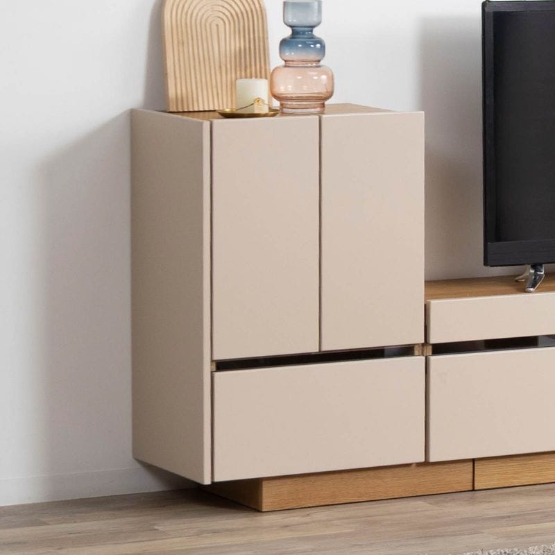 ［幅53］ ヌーボ ｜  塩ビシート キャビネット ニュアンスカラー 木目