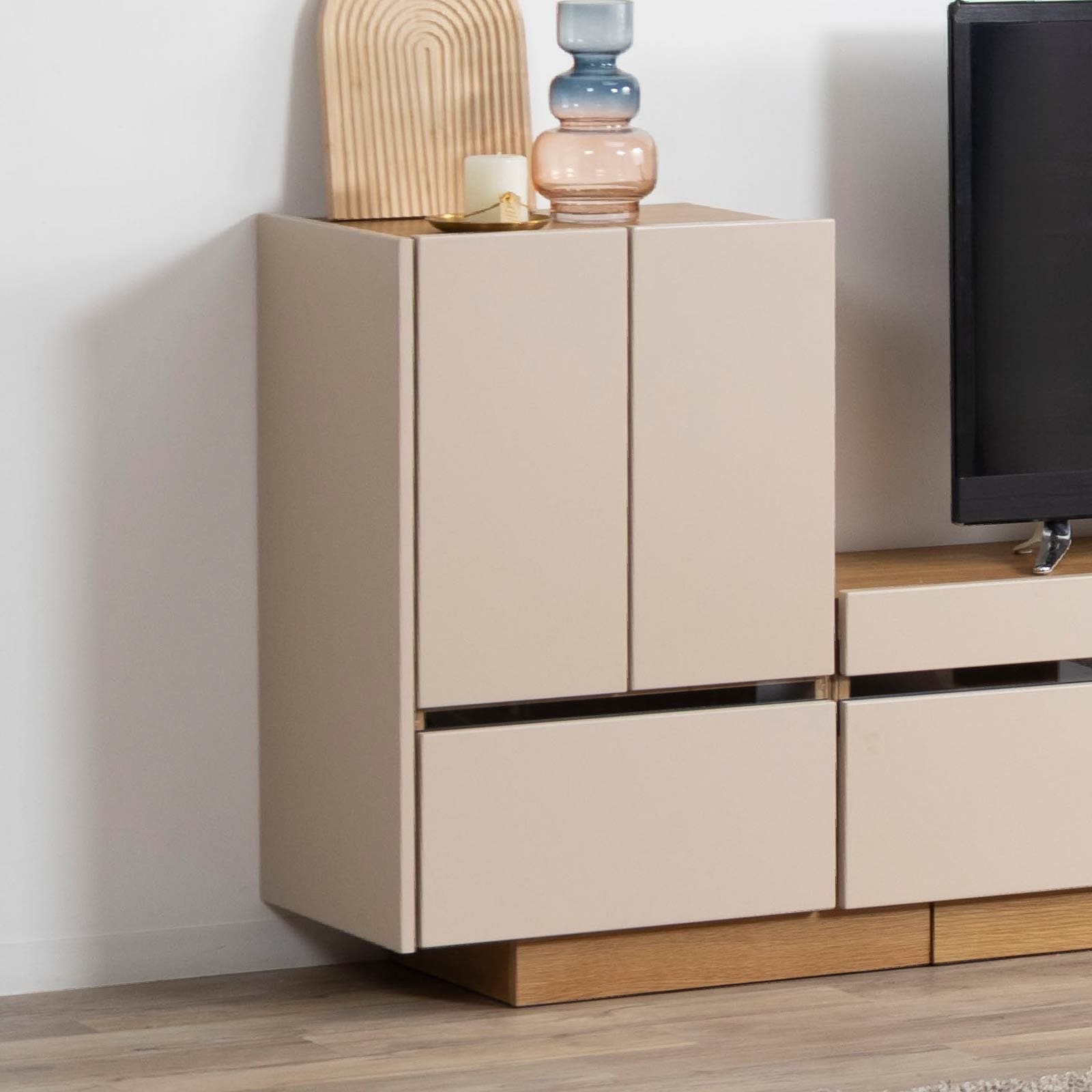 ［幅53］ ヌーボ ｜  塩ビシート キャビネット ニュアンスカラー 木目