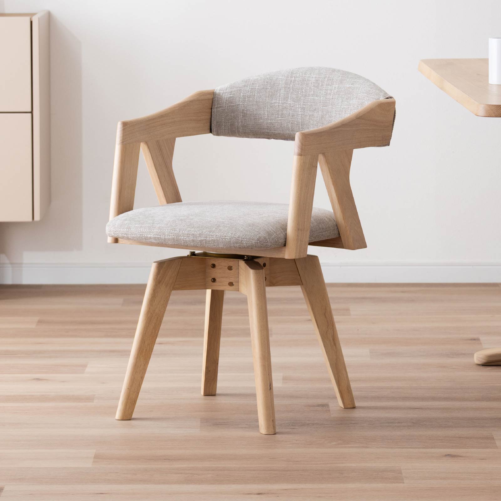 介護用回転アームチェア ベージュ フィットチェア 高齢者椅子 肘付 座面回転 ロック機能 前後