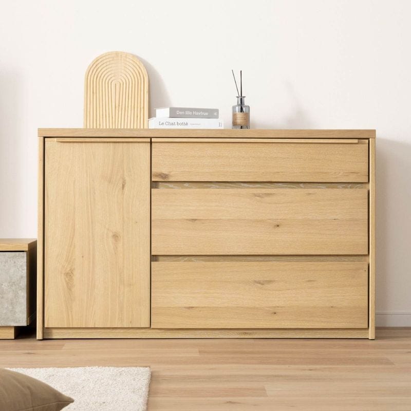 幅120］ サイドボード キャビネット オーク