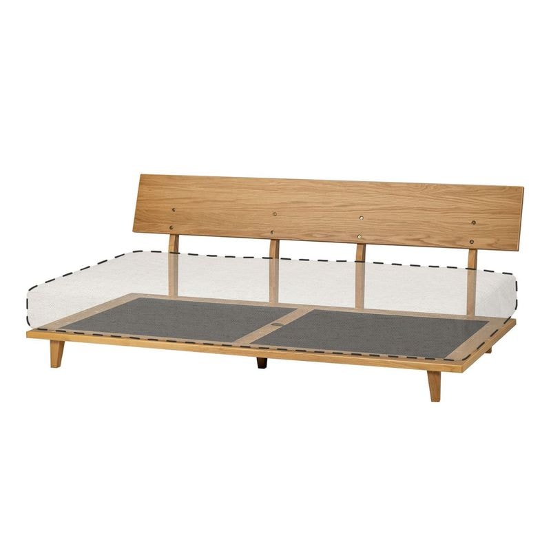 ［幅195］ グリッド - LBR ｜ ユニット式 ソファ ソファベッド 【ベースフレームL + 背面パネルL】