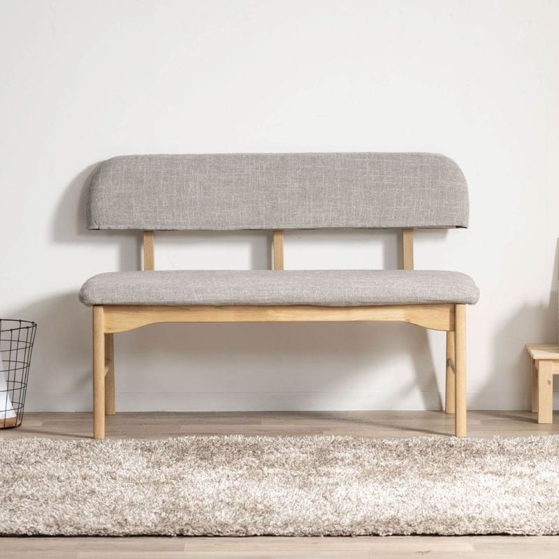 ダイニングベンチ ベンチバックレスト チェア オーク カバーリングタイプ falt_f01185