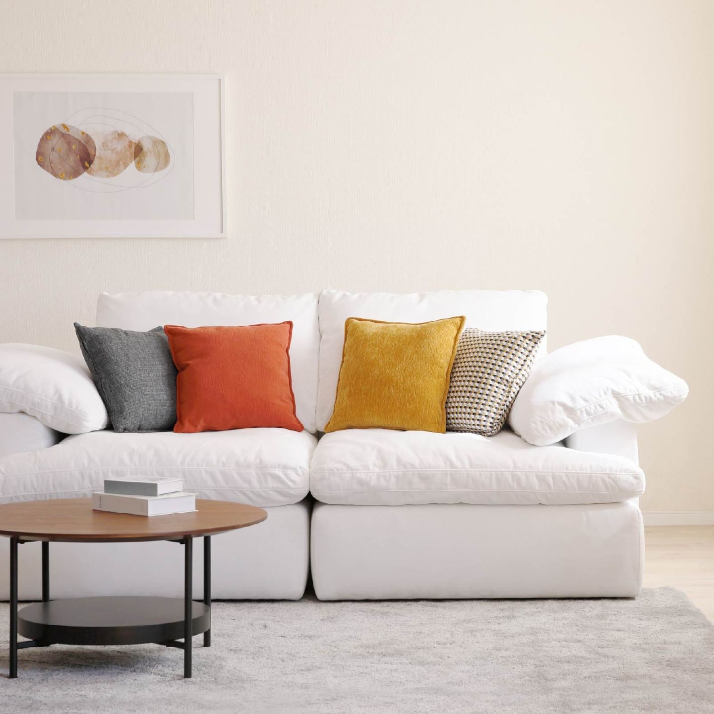 ［幅204］ ウキグモ ｜ 2人掛け ヘッドレスト 撥水 クッション付き ソファの商品画像