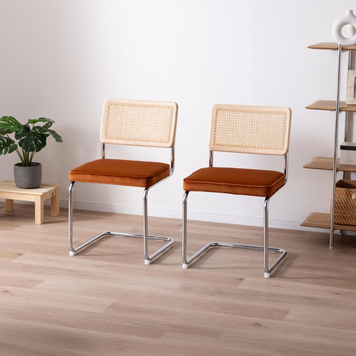 【2脚セット】［座面高さ82］ カンタレーヴァ ｜ アイアン脚 モダン ファブリック PUレザー ダイニングチェアの商品画像