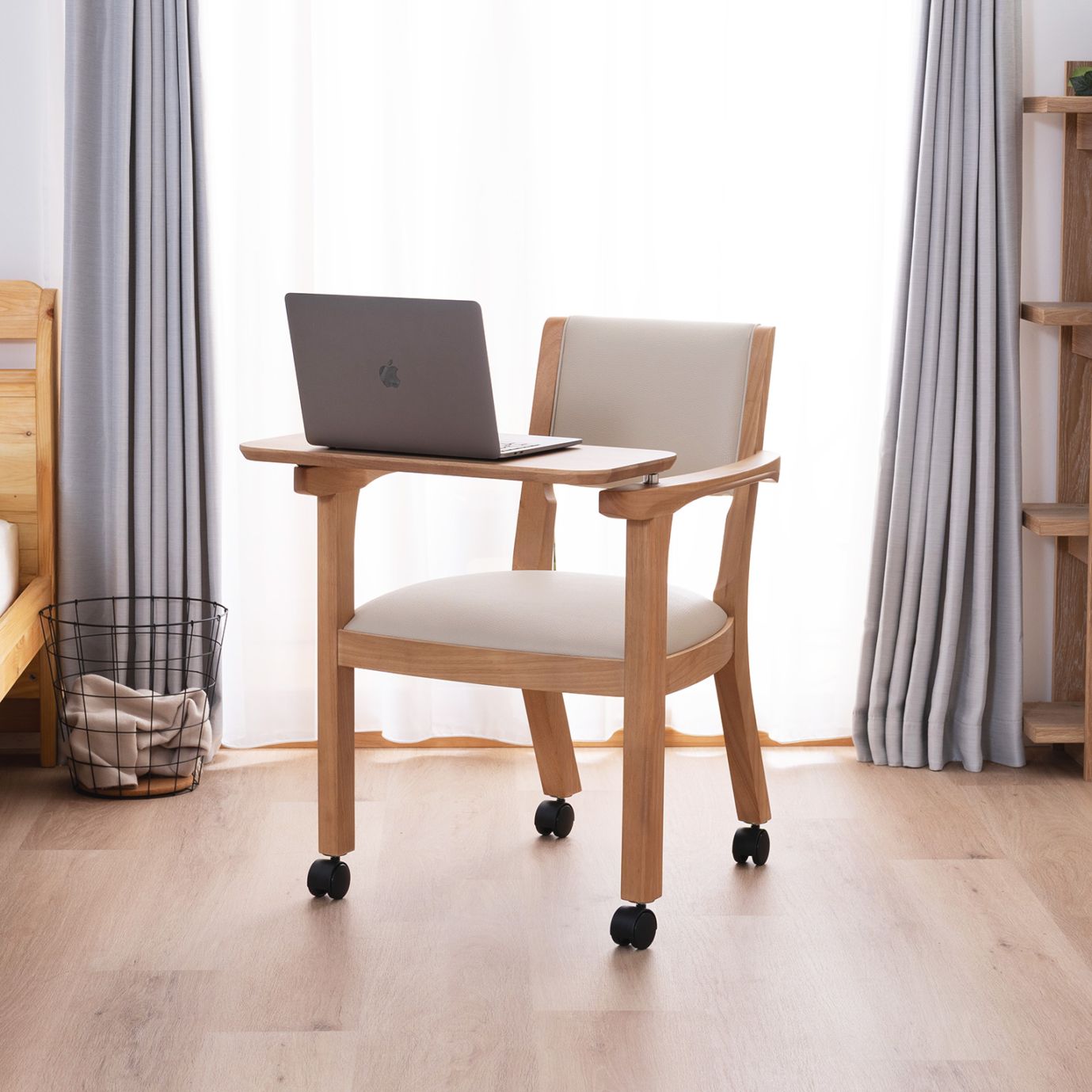 ［座面高44］ イスキア ｜ テーブル付き キャスター デスクチェア ダイニングチェアの商品画像
