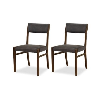 【2脚セット】［座面高45］ 軽量 無垢材 PVCレザー ダイニングチェア|チェア