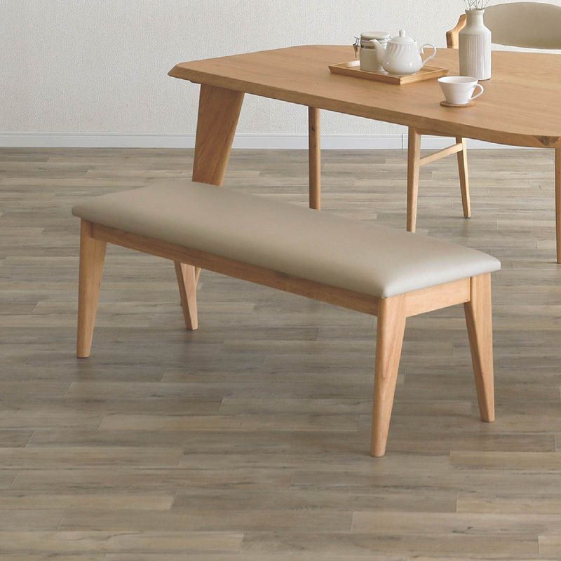 幅115］ ラバー材 PVCレザー ダイニングベンチ