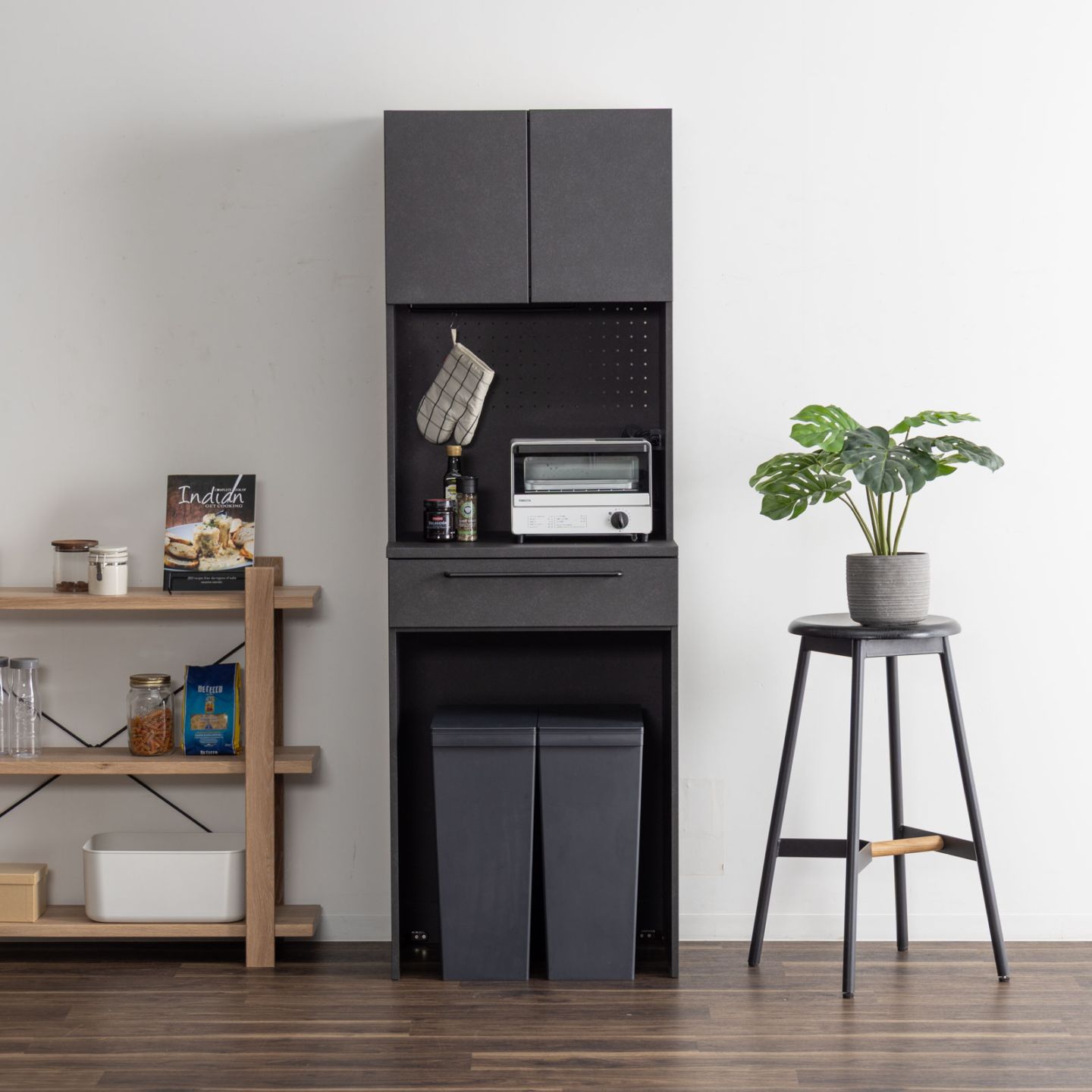 ［幅60］ マイズ ｜ 収納 ゴミ箱 スライド棚 食器棚 キッチンボードの商品画像